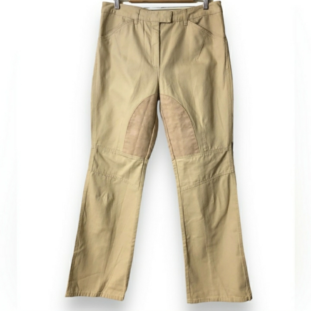 MODA INTERNATIONAL Tan Equestrian Inspired Flare Bootcut Pants